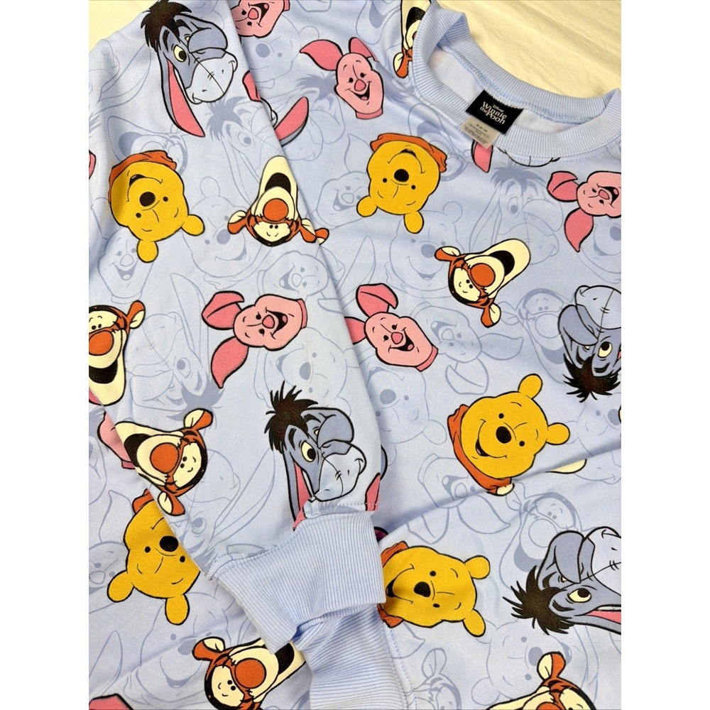 Winnie The Pooh Sweatshirt Medium 8-10 Blue * NWT * Pooh, Tigger, Eeyore, Piglet